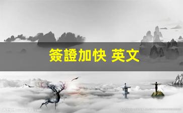 簽證加快 英文(簽證加快多久能辦下來)